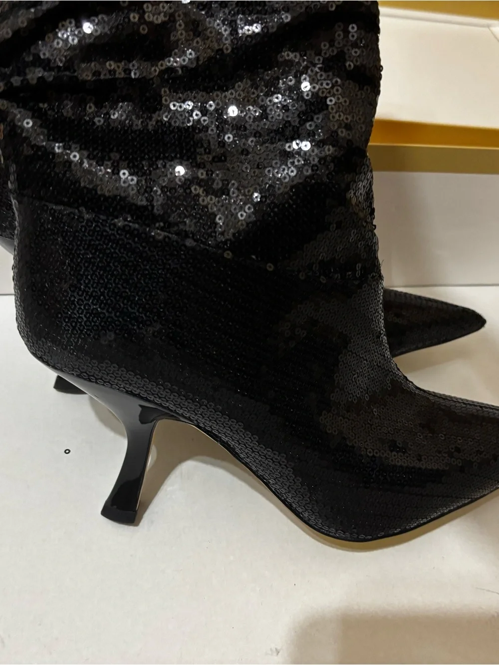 Michael Kors Luna Slouch Black Sequin Over-the-Knee Slouch Boot NEW